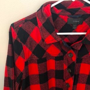 J. Crew - Red/Black Checkered Flannel